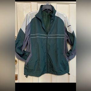Reebok Mens Sz L Performer Jacket Water Resistant Lightweigt Lined Windbreaker